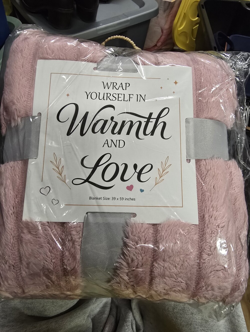 Warmth and Love Plush Throw Blanket - Pink